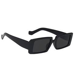Yahunosu Dicke quadratische Sonnenbrille, Retro -Rechteck -Sonnenbrille, Frauen und Männer Vintage kleine quadratische Sonnenbrille, UV400 -Schutzglasse für Männer Frauen Angelfahrten von Yahunosu