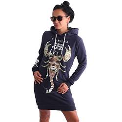 Yakuza Damen Cartel Skull Hoodie Kleid, Parisian Night, S von Yakuza