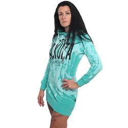 Yakuza Damen Grunge Allover Hoodie Kleid, Turquoise, S von Yakuza