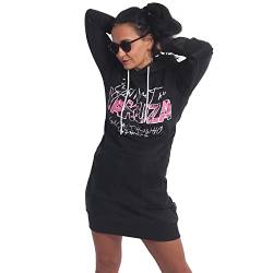 Yakuza Damen Modern War Hoodie Kleid, Dark Shadow,XS von Yakuza