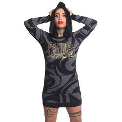 Yakuza Damen Obscure Hooded T-Shirt Kleid, Schwarz, L von Yakuza