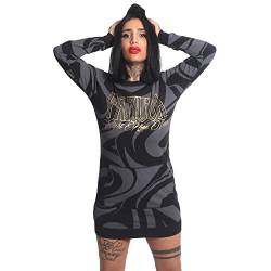 Yakuza Damen Obscure Hooded T-Shirt Kleid, Schwarz, XL von Yakuza