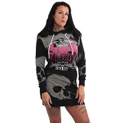 Yakuza Damen Shadow Skull Hoodie Kleid, Schwarz,XS von Yakuza