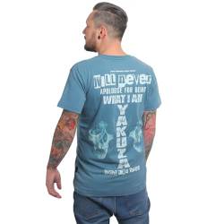 Yakuza Herren Apologise T-Shirt, Mallard Blue, XXL von Yakuza