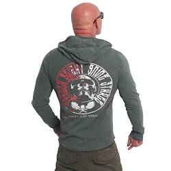 Yakuza Herren Galvanic Circle Dye Hooded Longsleeve, Burnt Olive, 3XL von Yakuza