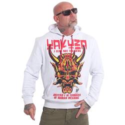 Yakuza Herren Hannya Kapuzenpullover, Weiß, 4XL von Yakuza