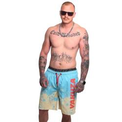 Yakuza Herren Splash Allover Badeshorts, Blau/Gelb, 4XL von Yakuza