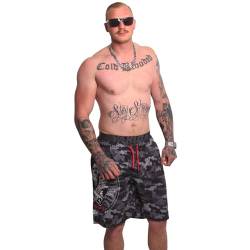 Yakuza Herren Trouble Badeshorts, Camouflage Grey, XXL von Yakuza