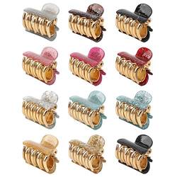 Yangfei 12 Stück Damen Haargreifer, Kunststoff Haar Klammern Klaue Clips Hair Claw Clips Bunte Haarklaue Klein Haarkrallen R utschfeste Haarklammern für Mädchen Frauen von Yangfei