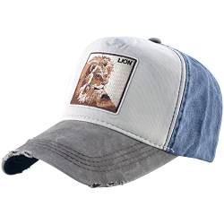Herren Animal Mesh Trucker Hat Einstellbare Snapback Cap Square Patch Baseball Caps,Einheitsgröße, Farbe #19, Einheitsgröße von Yangshine