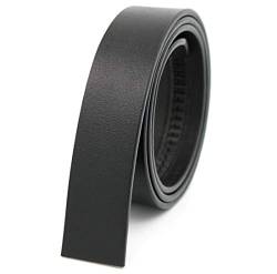 Yangver Herren Gürtel Ohne Schnalle Echt Leder,Ledergürtel Schwarz Braun Automatik für Männer Breite 3.5cm Länge 110CM-125CM (L110CM, Schwarz) von Yangver