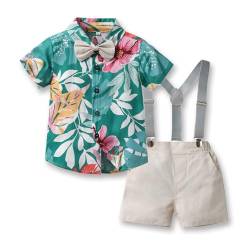 Yanmucy Baby Junge Sommerkleidung Outfits Hawaiian Kleinkind Kinder Gentleman Jumpsuit Kleidung Anzug Strand Urlaub Party Hemd Shorts Set (Stil-2, 18-24 Monate) von Yanmucy