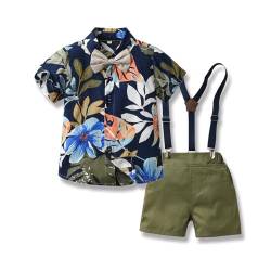 Yanmucy Baby Junge Sommerkleidung Outfits Hawaiian Kleinkind Kinder Gentleman Jumpsuit Kleidung Anzug Strand Urlaub Party Hemd Shorts Set (Stil-3, 2-3 Jahre) von Yanmucy