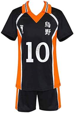 Yanny Anime Cosplay Kostüm High School Volleyball Sportswear Karasuno Hinata Shoyo Tobio Kageyama Halloween Cosplay Jerseys Uniform (M, Stil 10) von Yanny