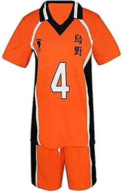 Yanny Anime Cosplay Kostüm High School Volleyball Sportswear Karasuno Hinata Shoyo Tobio Kageyama Halloween Cosplay Jerseys Uniform (S, Stil 04) von Yanny