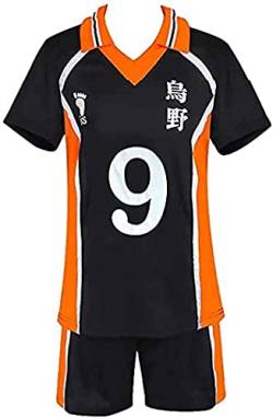 Yanny Anime Cosplay Kostüm High School Volleyball Sportswear Karasuno Hinata Shoyo Tobio Kageyama Halloween Cosplay Jerseys Uniform (S, Stil 09) von Yanny