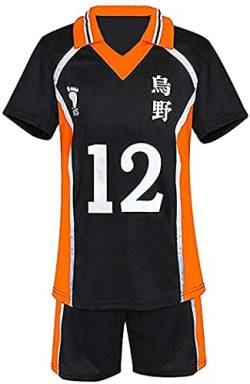 Yanny Anime Cosplay Kostüm High School Volleyball Sportswear Karasuno Hinata Shoyo Tobio Kageyama Halloween Cosplay Jerseys Uniform (XL, Stil 12) von Yanny