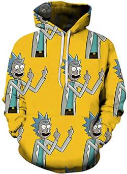 Yanny Herren Damen Rick Hoodies Anime Morty Pullover 3D Sweatshirt Casual Kapuzenpullover Jacke (M, Stil 13) von Yanny