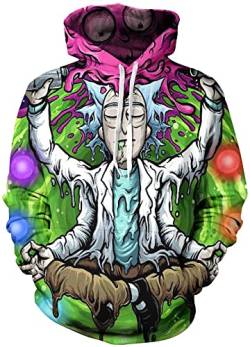 Yanny Herren Damen Rick Hoodies Anime Morty Pullover 3D Sweatshirt Casual Kapuzenpullover Jacke (S, Stil 16) von Yanny