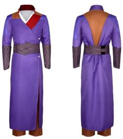 Yanny Männer BG3 Kostüm Gale Lila Cosplay Overcoat Armband Gürtel Gale Tunika Uniform Outift Hose Halloween (Purple, Large) von Yanny