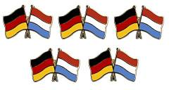 5er Pack Deutschland - Luxemburg Freundschaftspin Yantec Pin Flagge von Yantec Pins