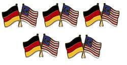5er Pack Deutschland - Malaysia Freundschaftspin Yantec Pin Flagge von Yantec Pins