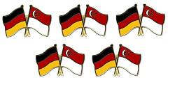 5er Pack Deutschland - Singapur Freundschaftspin Yantec Pin Flagge von Yantec Pins