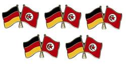 5er Pack Deutschland - Tunesien Freundschaftspin Yantec Pin Flagge von Yantec Pins