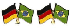 Yantec Freundschaftspin 2er Pack Deutschland Brasilien Pin Anstecknadel Doppelflaggenpin von Yantec Pins