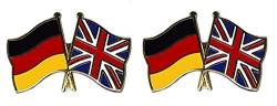 Yantec Freundschaftspin 2er Pack Deutschland Großbritannien Pin Anstecknadel Doppelflaggenpin von Yantec Pins
