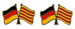Yantec Freundschaftspin 2er Pack Deutschland Katalonien Pin Anstecknadel Doppelflaggenpin von Yantec Pins