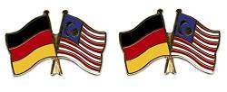 Yantec Freundschaftspin 2er Pack Deutschland Malaysia Pin Anstecknadel Doppelflaggenpin von Yantec Pins
