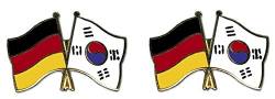 Yantec Freundschaftspin 2er Pack Deutschland Südkorea Pin Anstecknadel Doppelflaggenpin von Yantec Pins