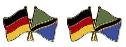 Yantec Freundschaftspin 2er Pack Deutschland Tansania Pin Anstecknadel Doppelflaggenpin von Yantec Pins
