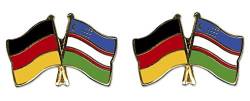 Yantec Freundschaftspin 2er Pack Deutschland Usbekistan Pin Anstecknadel Doppelflaggenpin von Yantec Pins
