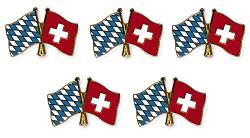 Yantec Freundschaftspin 5er Pack Bayern Schweiz Pin Anstecknadel Doppelflaggenpin von Yantec Pins