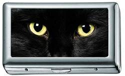 Black Cats Animals Zigarettenetui / -schachtel Visitenkartenetui Edelstahlgehäuse Silber Metall Geldbörsenschutz von Yanteng
