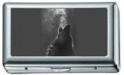Wolf Animal Breath Zigarettenetui / -schachtel Visitenkartenetui Edelstahlgehäuse Silber Metall Geldbörsenschutz von Yanteng