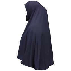 Einteiliges Amira Kopftuch mit Kinnabdeckung, Large Hijab, Lycra, dunkelblau von Yaqeen aparell