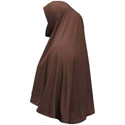 Einteiliges Amira Kopftuch mit Kinnabdeckung, Large Hijab, Lycra, dunkelbraun von Yaqeen aparell