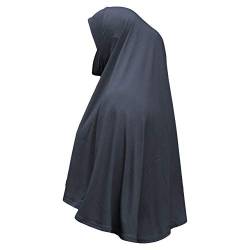 Einteiliges Amira Kopftuch mit Kinnabdeckung, Large Hijab, Lycra Sport Hijab, dunkelgrau von Yaqeen aparell