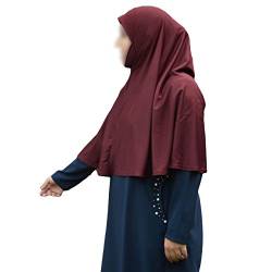 XL Einteiliger Amira Instant Hijab mit Kinnschutz, ideal für Zuhause/Büro/Moschee/Madrassa/Umrah/Hajj/Ramadan/Eid/Geschenk, weinrot, One size von Yaqeen aparell