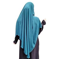 Amira Hijab Zweiteiler (Schal + Motorhaube) Instant Kopftuch Dehnbar Schal Lycra Material Gebet Muslim Schal Gr. One size, blaugrün von Yaqeen