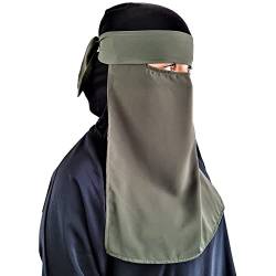 Hijab Niqab Gesichtsschleier Jilbab Abaya Khimar Kopftuch Einteiler islamischer Schal ideal Madrassa Moschee Ramadan Eid Hochzeit Alltag, khaki, Einheitsgröße von Yaqeen