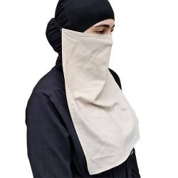 Niqab Gesichtsschleier Jilbab Abaya Khimar Kopftuch Einteiler Islamischer Schal Ideal Madrassa Moschee Ramadan Eid Hochzeit Alltag, beige, One size von Yaqeen