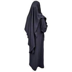 Yaqeen Abaya + Khimar Diamant-Diamant-Dreieck-Schliff-Set, langer Hijab-Muslim-Schal, Jilbab-Muslimisches Maxikleid Gebetskleid, schwarz von Yaqeen