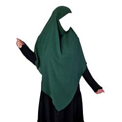 Yaqeen Dreieck Diamant Khimar Jazz Hijab für Muslima Kopftuch, Tube, islamisches Gebetskopftuch, tannengrün von Yaqeen