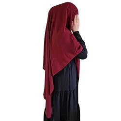 Yaqeen Dreieck Diamant Khimar Jazz Hijab für Muslima Kopftuch, Tube, islamisches Gebetskopftuch, weinrot von Yaqeen