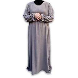 Yaqeen Jazz Abaya Seitentaschen Muslimah Maxikleid Islamisches Gebetskleid Ideal Casual/Moschee/Madrassa/Ramadan/Eid/Hajj/Umrah, taupe, One size von Yaqeen