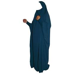 Yaqeen Jilbab mit Spandex Ärmel, Overhead Jilbab, Abaya, Khimar, islamisches Gebetskleid, one piece Jilbab, Gebetsset, petrol von Yaqeen